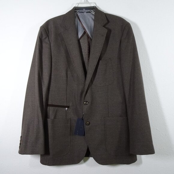 Hart Schaffner Marx Sport Jacket Men's 44R Size L Brown Executive Academia Prof - Picture 1 of 14